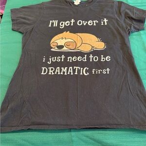 Port and Company Black Tee with Sloth Graphic